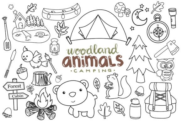 Animal in Camp Clipart: Versatile Camping Graphics