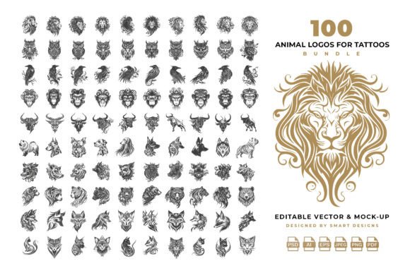 Animal Tattoo Logo Templates Bundle X100: A Complete Toolkit for Bold Branding