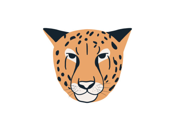 Capturing Motion: The Jungle Animal Portrait Cheetah Head Face Design Asset