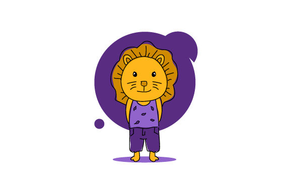 Cartoon Baby Animal Lion with Uniform: A Mascot for Every Brand