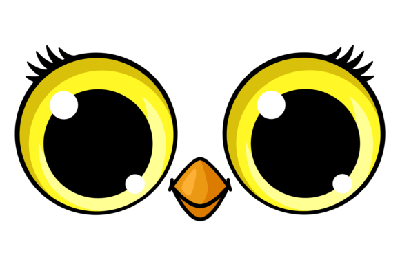 Cartoon Bird Eyes and Beak: Funny Animal Face for Your Designs