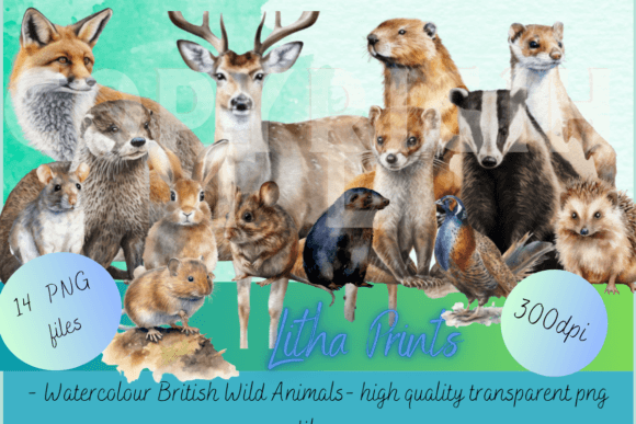Charming Watercolour British Wild Animals for Creative Projects