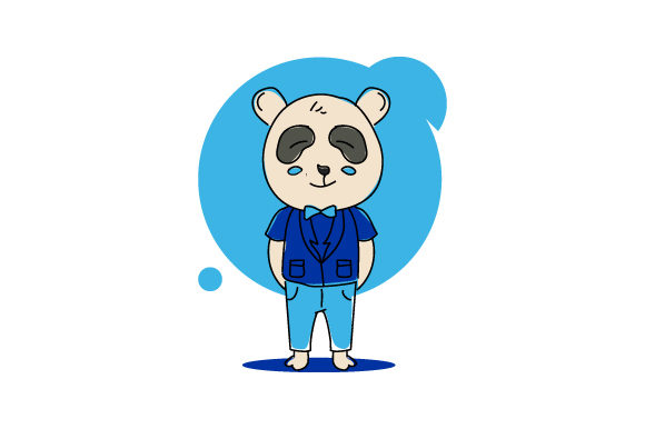 Cute Cartoon Baby Animal Panda with Uniform: A Designer's Delight