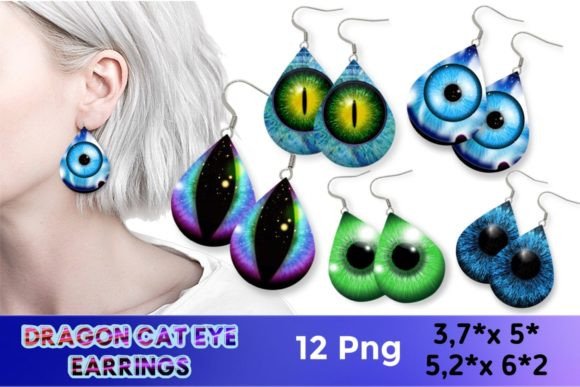 Earring Cat Animal Dragon Fantasy Eyes Design