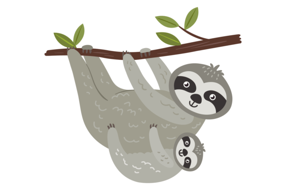 Funny Sloths Hanging: A Baby Animal Font for Playful Brands