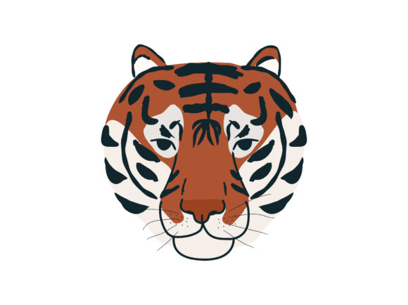 Jungle Animal Portrait Tiger Head Face: A Striking Design Asset