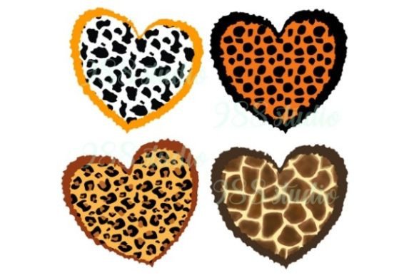 Leopard Tiger Giraffe Hearts Png Animal: A Wild & Playful Design Asset