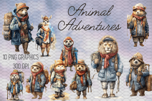 Walk a Fantastical Mile with Watercolor Animal Adventurers
