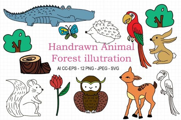 Watercolor Animal Forest: A Creative Font for Designers
